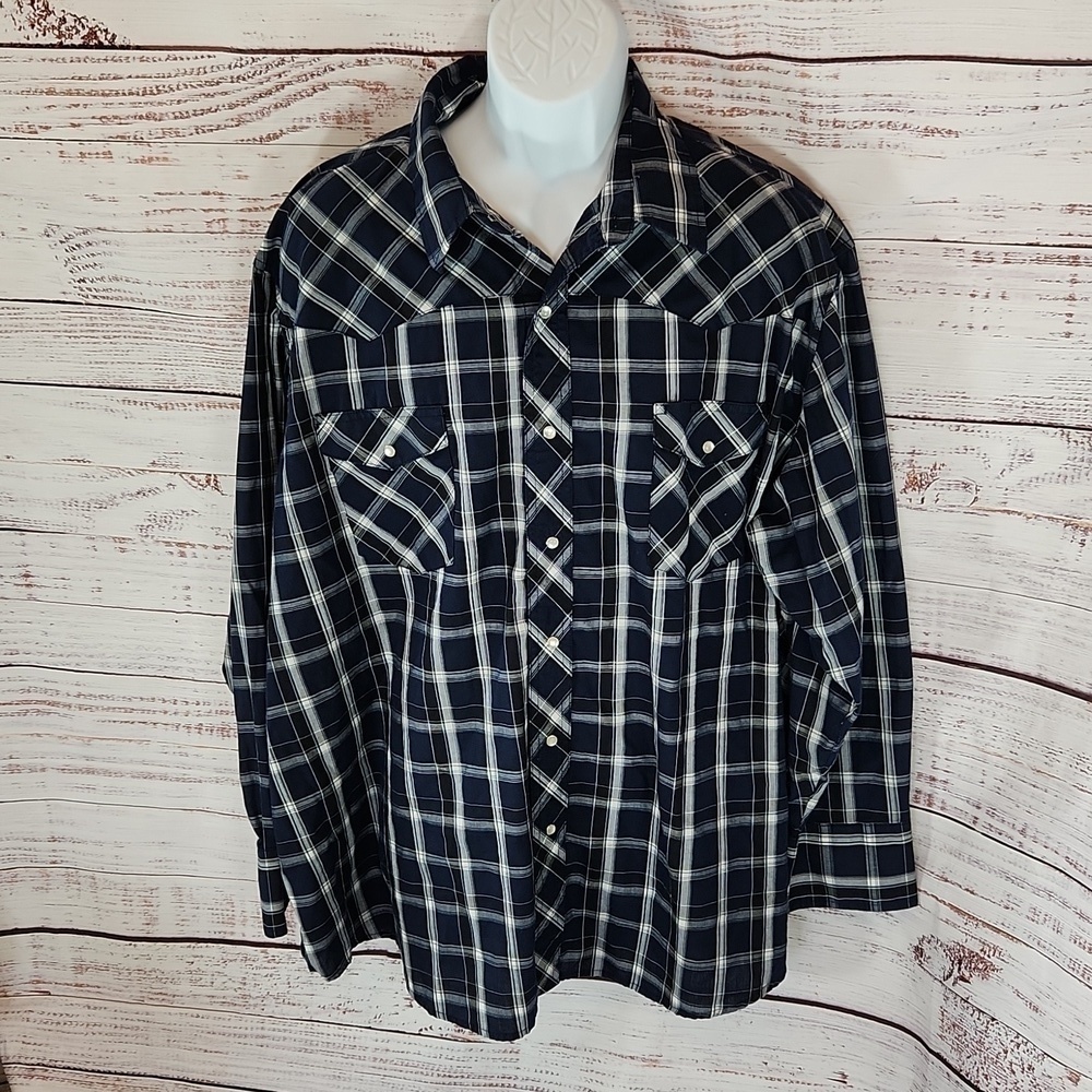 Wrangler western long sleeve pearl snap men's shirt